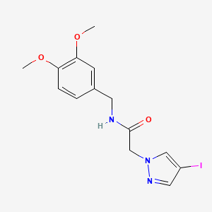 molecular formula C14H16IN3O3 B4317232 N-(3,4-dimethoxybenzyl)-2-(4-iodo-1H-pyrazol-1-yl)acetamide 