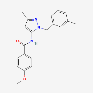 4-methoxy-N-[3-methyl-1-(3-methylbenzyl)-1H-pyrazol-5-yl]benzamide