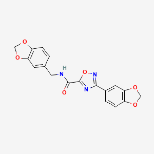 molecular formula C18H13N3O6 B4317271 3-(1,3-benzodioxol-5-yl)-N-(1,3-benzodioxol-5-ylmethyl)-1,2,4-oxadiazole-5-carboxamide 