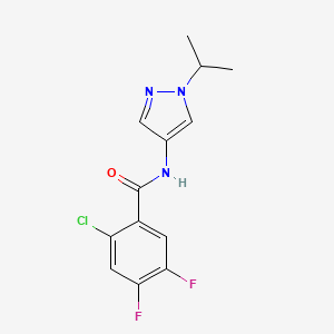 molecular formula C13H12ClF2N3O B4317279 2-chloro-4,5-difluoro-N-(1-isopropyl-1H-pyrazol-4-yl)benzamide 