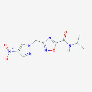 N-isopropyl-3-[(4-nitro-1H-pyrazol-1-yl)methyl]-1,2,4-oxadiazole-5-carboxamide