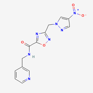 3-[(4-nitro-1H-pyrazol-1-yl)methyl]-N-(pyridin-3-ylmethyl)-1,2,4-oxadiazole-5-carboxamide