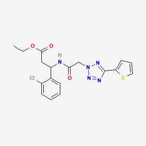 ethyl 3-(2-chlorophenyl)-3-({[5-(2-thienyl)-2H-tetrazol-2-yl]acetyl}amino)propanoate