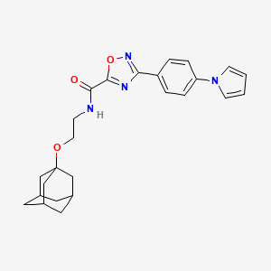 N-[2-(1-adamantyloxy)ethyl]-3-[4-(1H-pyrrol-1-yl)phenyl]-1,2,4-oxadiazole-5-carboxamide