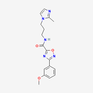 molecular formula C17H19N5O3 B4317367 3-(3-methoxyphenyl)-N-[3-(2-methyl-1H-imidazol-1-yl)propyl]-1,2,4-oxadiazole-5-carboxamide 