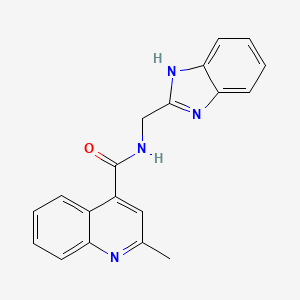 molecular formula C19H16N4O B4317398 N-(1H-benzimidazol-2-ylmethyl)-2-methylquinoline-4-carboxamide 