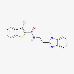 molecular formula C18H14ClN3OS B4317408 N-[2-(1H-benzimidazol-2-yl)ethyl]-3-chloro-1-benzothiophene-2-carboxamide 