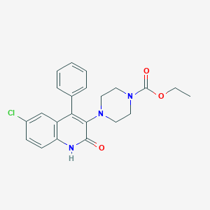 Ethyl 4-(6-chloro-2-oxo-4-phenyl-1,2-dihydroquinolin-3-yl)piperazine-1-carboxylate
