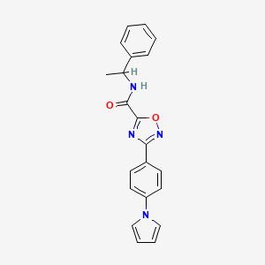 N-(1-phenylethyl)-3-[4-(1H-pyrrol-1-yl)phenyl]-1,2,4-oxadiazole-5-carboxamide