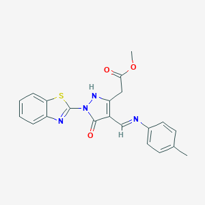 methyl [1-(1,3-benzothiazol-2-yl)-5-oxo-4-(4-toluidinomethylene)-4,5-dihydro-1H-pyrazol-3-yl]acetate