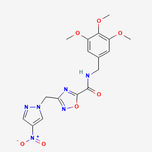 3-[(4-nitro-1H-pyrazol-1-yl)methyl]-N-(3,4,5-trimethoxybenzyl)-1,2,4-oxadiazole-5-carboxamide