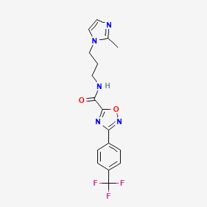 molecular formula C17H16F3N5O2 B4317465 N-[3-(2-methyl-1H-imidazol-1-yl)propyl]-3-[4-(trifluoromethyl)phenyl]-1,2,4-oxadiazole-5-carboxamide 