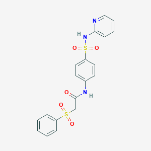 2-(benzenesulfonyl)-N-[4-(pyridin-2-ylsulfamoyl)phenyl]acetamide