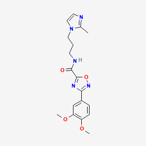 3-(3,4-dimethoxyphenyl)-N-[3-(2-methyl-1H-imidazol-1-yl)propyl]-1,2,4-oxadiazole-5-carboxamide