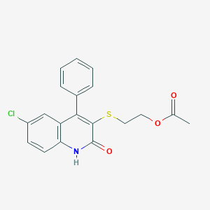 molecular formula C19H16ClNO3S B431757 2-[(6-Chloro-2-oxo-4-phenyl-1,2-dihydroquinolin-3-yl)thio]ethyl acetate CAS No. 523990-91-2