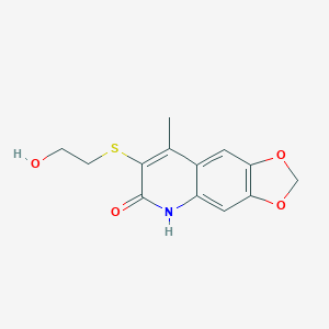 molecular formula C13H13NO4S B431760 7-[(2-hydroxyethyl)sulfanyl]-8-methyl[1,3]dioxolo[4,5-g]quinolin-6(5H)-one CAS No. 523991-04-0
