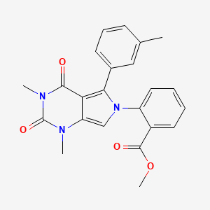 molecular formula C23H21N3O4 B4317603 methyl 2-[1,3-dimethyl-5-(3-methylphenyl)-2,4-dioxo-1,2,3,4-tetrahydro-6H-pyrrolo[3,4-d]pyrimidin-6-yl]benzoate 