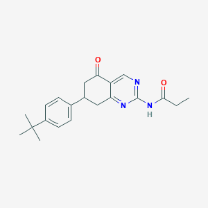 N-[7-(4-tert-butylphenyl)-5-oxo-5,6,7,8-tetrahydroquinazolin-2-yl]propanamide