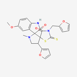 4'-(2-furyl)-3''-(2-furylmethyl)-5-methoxy-1'-methyl-2''-thioxo-4''H-dispiro[indole-3,2'-pyrrolidine-3',5''-[1,3]thiazolidine]-2,4''(1H)-dione