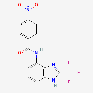 molecular formula C15H9F3N4O3 B4317725 4-nitro-N-[2-(trifluoromethyl)-1H-benzimidazol-7-yl]benzamide 