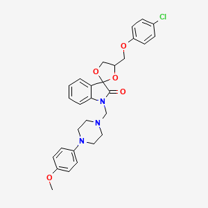 molecular formula C29H30ClN3O5 B4317760 4-[(4-chlorophenoxy)methyl]-1'-{[4-(4-methoxyphenyl)piperazin-1-yl]methyl}spiro[1,3-dioxolane-2,3'-indol]-2'(1'H)-one 