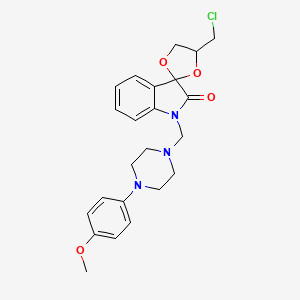 molecular formula C23H26ClN3O4 B4317766 4-(chloromethyl)-1'-{[4-(4-methoxyphenyl)piperazin-1-yl]methyl}spiro[1,3-dioxolane-2,3'-indol]-2'(1'H)-one 