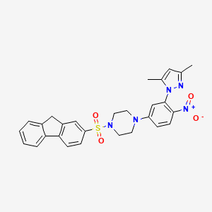 1-[3-(3,5-dimethyl-1H-pyrazol-1-yl)-4-nitrophenyl]-4-(9H-fluoren-2-ylsulfonyl)piperazine