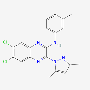 molecular formula C20H17Cl2N5 B4317783 6,7-dichloro-3-(3,5-dimethyl-1H-pyrazol-1-yl)-N-(3-methylphenyl)quinoxalin-2-amine 