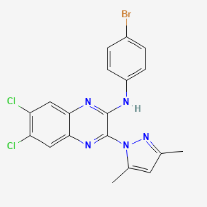 N-(4-bromophenyl)-6,7-dichloro-3-(3,5-dimethyl-1H-pyrazol-1-yl)quinoxalin-2-amine