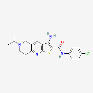 molecular formula C20H21ClN4OS B4317819 3-amino-N-(4-chlorophenyl)-6-isopropyl-5,6,7,8-tetrahydrothieno[2,3-b]-1,6-naphthyridine-2-carboxamide 