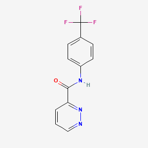 molecular formula C12H8F3N3O B4317851 N-[4-(trifluoromethyl)phenyl]pyridazine-3-carboxamide 