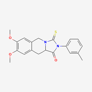 molecular formula C20H20N2O3S B4317936 7,8-dimethoxy-2-(3-methylphenyl)-3-thioxo-2,3,10,10a-tetrahydroimidazo[1,5-b]isoquinolin-1(5H)-one 