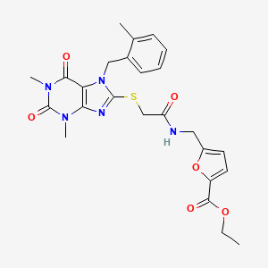 ethyl 5-{[({[1,3-dimethyl-7-(2-methylbenzyl)-2,6-dioxo-2,3,6,7-tetrahydro-1H-purin-8-yl]thio}acetyl)amino]methyl}-2-furoate