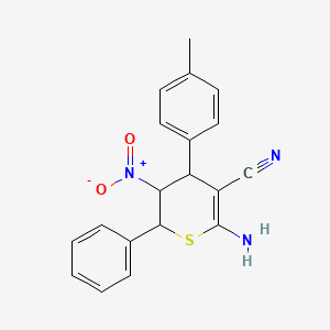 molecular formula C19H17N3O2S B4317965 6-amino-4-(4-methylphenyl)-3-nitro-2-phenyl-3,4-dihydro-2H-thiopyran-5-carbonitrile 