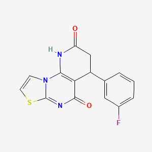 molecular formula C15H10FN3O2S B4317997 4-(3-fluorophenyl)-3,4-dihydro-2H-pyrido[3,2-e][1,3]thiazolo[3,2-a]pyrimidine-2,5(1H)-dione 