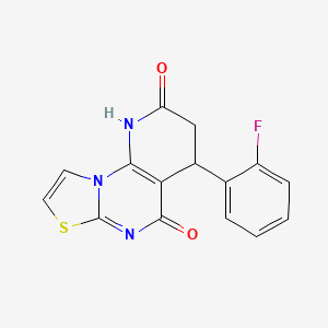 molecular formula C15H10FN3O2S B4317998 4-(2-fluorophenyl)-3,4-dihydro-2H-pyrido[3,2-e][1,3]thiazolo[3,2-a]pyrimidine-2,5(1H)-dione 