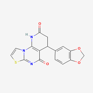 molecular formula C16H11N3O4S B4318017 4-(1,3-benzodioxol-5-yl)-3,4-dihydro-2H-pyrido[3,2-e][1,3]thiazolo[3,2-a]pyrimidine-2,5(1H)-dione 