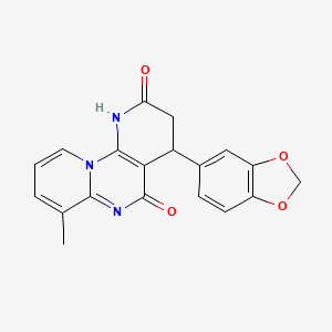 molecular formula C19H15N3O4 B4318062 4-(1,3-benzodioxol-5-yl)-7-methyl-3,4-dihydro-2H-dipyrido[1,2-a:3',2'-e]pyrimidine-2,5(1H)-dione 