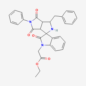 ethyl (3'-benzyl-2,4',6'-trioxo-5'-phenyl-3',3a',4',5',6',6a'-hexahydro-2'H-spiro[indole-3,1'-pyrrolo[3,4-c]pyrrol]-1(2H)-yl)acetate