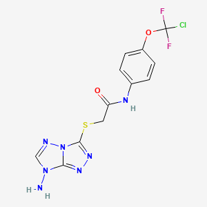 molecular formula C12H10ClF2N7O2S B4318079 2-[(7-amino-7H-[1,2,4]triazolo[4,3-b][1,2,4]triazol-3-yl)thio]-N-{4-[chloro(difluoro)methoxy]phenyl}acetamide 