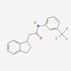 molecular formula C18H16F3NO B4318085 2-(2,3-dihydro-1H-inden-1-yl)-N-[3-(trifluoromethyl)phenyl]acetamide 