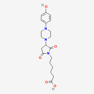 molecular formula C20H27N3O5 B4318093 6-{3-[4-(4-hydroxyphenyl)piperazin-1-yl]-2,5-dioxopyrrolidin-1-yl}hexanoic acid 