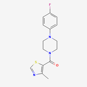 molecular formula C15H16FN3OS B4318096 1-(4-fluorophenyl)-4-[(4-methyl-1,3-thiazol-5-yl)carbonyl]piperazine 