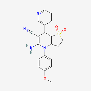 5-amino-4-(4-methoxyphenyl)-7-pyridin-3-yl-2,3,4,7-tetrahydrothieno[3,2-b]pyridine-6-carbonitrile 1,1-dioxide