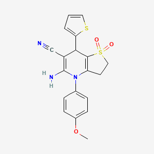 5-amino-4-(4-methoxyphenyl)-7-(2-thienyl)-2,3,4,7-tetrahydrothieno[3,2-b]pyridine-6-carbonitrile 1,1-dioxide