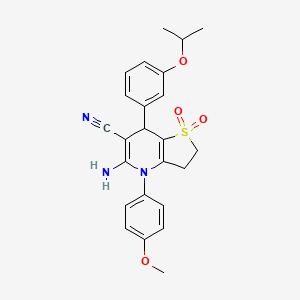 5-amino-7-(3-isopropoxyphenyl)-4-(4-methoxyphenyl)-2,3,4,7-tetrahydrothieno[3,2-b]pyridine-6-carbonitrile 1,1-dioxide