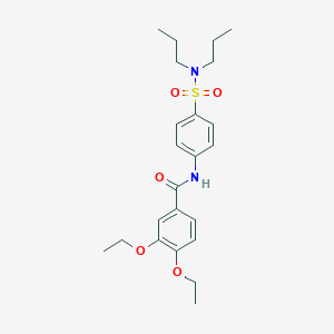 molecular formula C23H32N2O5S B431815 N-[4-(dipropylsulfamoyl)phenyl]-3,4-diethoxybenzamide 