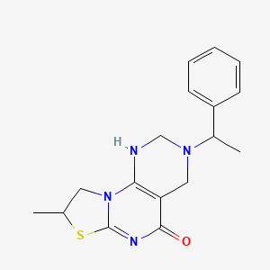 8-methyl-3-(1-phenylethyl)-1,2,3,4,8,9-hexahydro-5H-pyrimido[5,4-e][1,3]thiazolo[3,2-a]pyrimidin-5-one