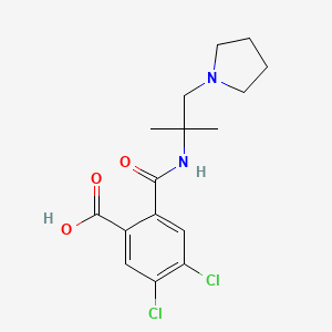 molecular formula C16H20Cl2N2O3 B4318166 4,5-dichloro-2-{[(1,1-dimethyl-2-pyrrolidin-1-ylethyl)amino]carbonyl}benzoic acid 