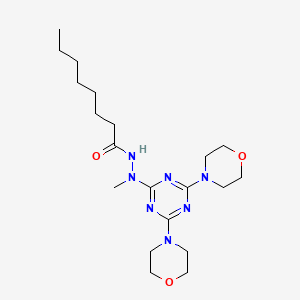 molecular formula C20H35N7O3 B4318180 N'-(4,6-dimorpholin-4-yl-1,3,5-triazin-2-yl)-N'-methyloctanohydrazide 